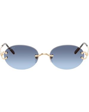Cartier ゴールド Classic C Motif サングラス - ブラック