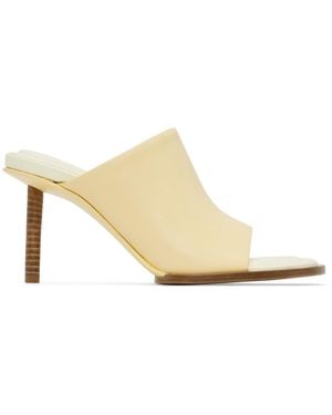 Jacquemus Le Raphiaコレクション オフホワイト Les Mules Rond Carré ミュール - ブラック