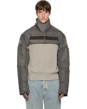Rick Owens Tower Cropped Mac Bomber Jacket - Gray