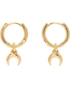 Marine Serre Regular Brass Moon Mini Earrings - Black