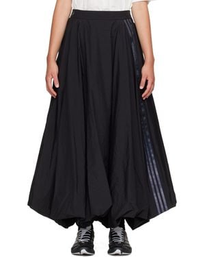 Y-3 Gradient 3-Stripes Nylon Balloon Midi Skirt - Black