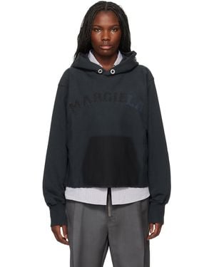 Maison Margiela Logo Cotton Hoodie - Black