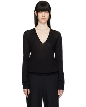 Rick Owens ブラック Hollywood Vネック プルオーバーセーター
