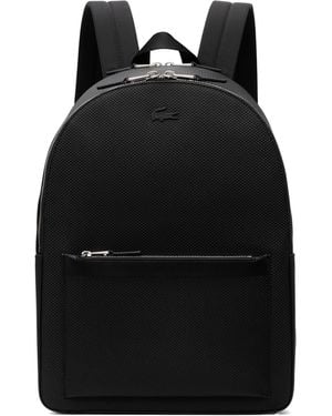 Lacoste Chantaco Piqué Leather Backpack - Black