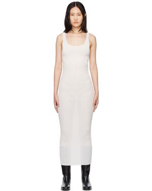Subtle Le Nguyen Robe Longue Plissée Blanche - Noir