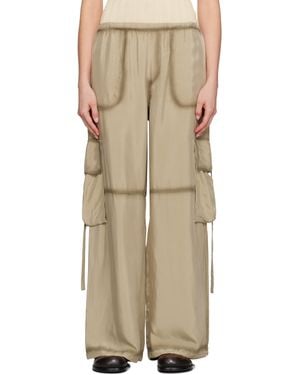 Acne Studios Taupe Satin Cargo Trousers - Natural