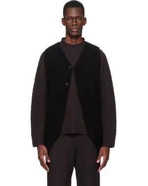 Homme Plissé Issey Miyake Tuxedo Pleats Vest - Black