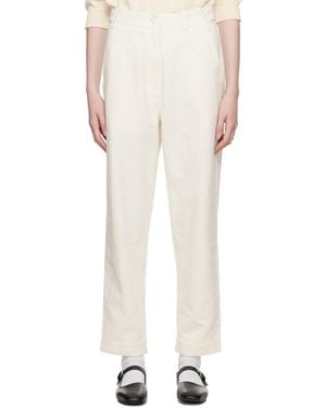 【関税込み】Margaret Howell オフホワイト テーパードパンツ レディース Margaret Howell パンツ、スラックス、チノパン