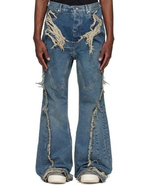 Rick Owens Temple Slivered Bootcut Jeans - Blue