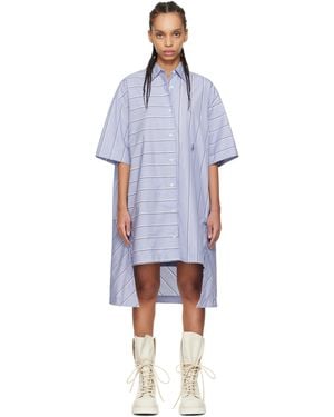 JW Anderson ブルー Stepped Hem ミニ シャツワンピース - ブラック