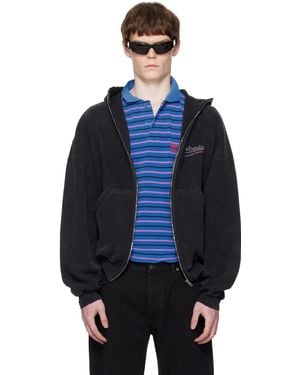 Balenciaga Political Campaign Inside-Out Zip-Up Hoodie - Blue