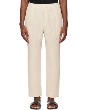 Homme Plissé Issey Miyake Monthly Colours March Trousers - Natural