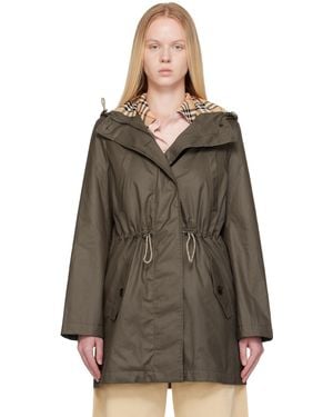 Burberry Khaki Coated Gabardine Parka - Brown