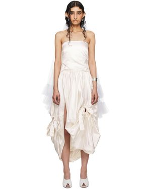 Wed Ssense Exclusive Off- Gathered Midi Dress - Natural