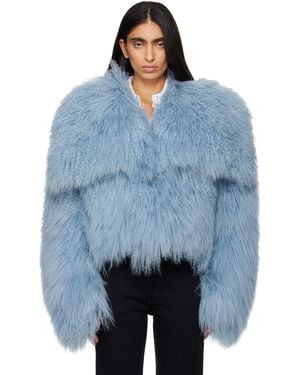 The Attico Shearling Bomber Jacket - Blue