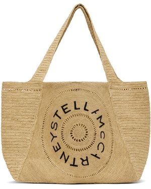 Stella McCartney Logo Raffia Large Tote - Metallic