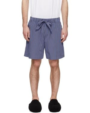 Tekla Poplin Pyjama Shorts - Blue