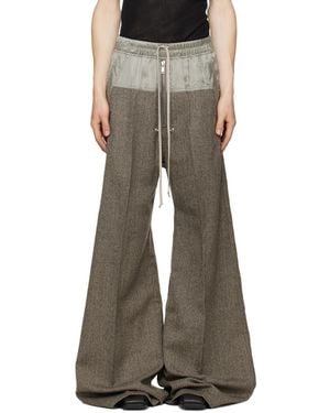 Rick Owens Taupe Tower Wide Bela Trousers - Grey