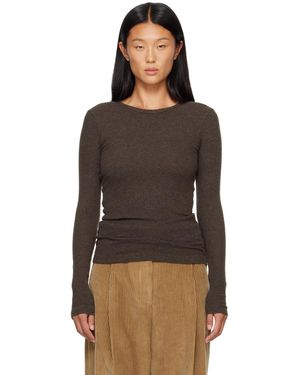 Agolde Khaki Delphi Slim T-Shirt - Brown