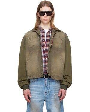 DSquared² Khaki Garment Dyed Carpenter Kaban Jacket - Black