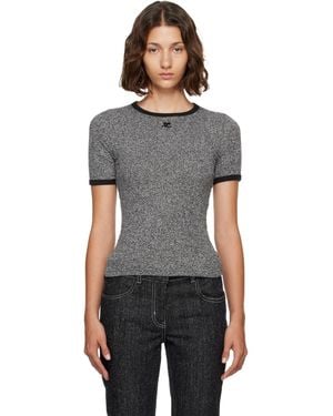Courreges Heather Contrast T-Shirt - Grey