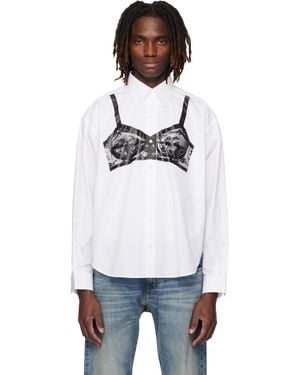 VAQUERA Trompe'Oeil Bra Button Down Shirt - Black