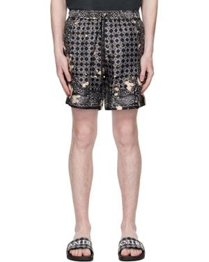 Amiri Bleach Bandana Shorts - Black
