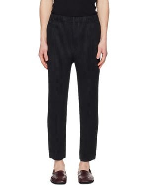 Homme Plissé Issey Miyake Wickerwork Mesh Trousers - Black