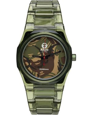 Aape By A Bathing Ape D1 Milano Edition Camo Nylon Watch - Green