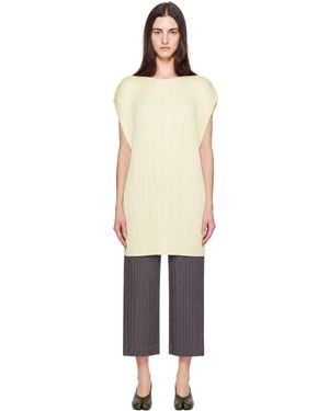 Pleats Please Issey Miyake Monthly Colours July Minidress - Natural