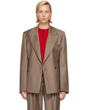 Rohe Taupe Hourglass Shaped Blazer - Brown