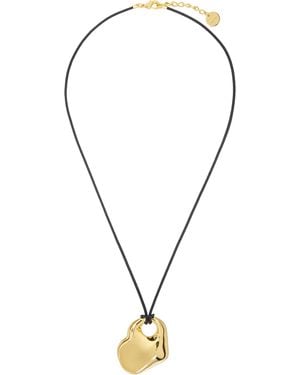 Tom Ford Brass & Leather Amor Necklace - Black