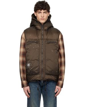 Undercover Quilted Down Vest - Brown