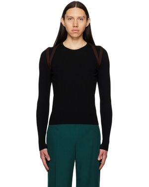 Dion Lee Black Harness Long Sleeve T-shirt