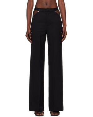 Dion Lee Pierced Stud High-Waisted Pants - Black