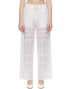 TOTEME Pantalon De Détente Blanc À Monogrammes Brodés - Multicolore