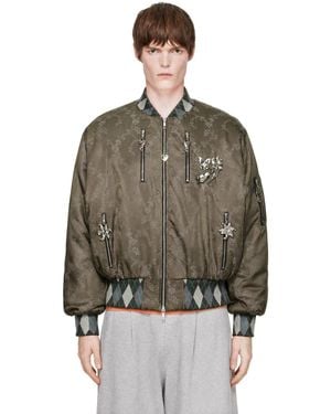 Chopova Lowena Khaki Crescent Bomber Jacket - Brown