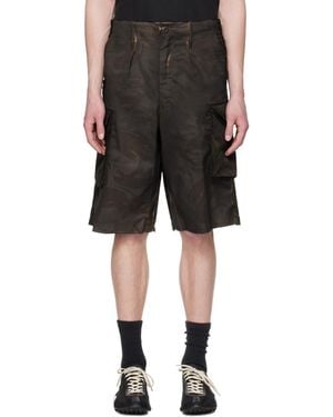 PROTOTYPES Khaki New Overdyed Camo Shorts - Black
