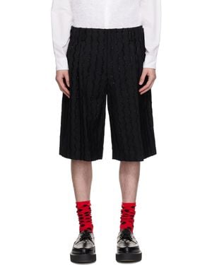 Comme des Garçons ブラック Viera Mall Embroidery ショートパンツ
