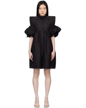 Pushbutton Square Minidress - Black