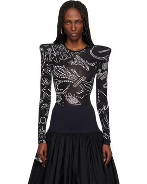 VAQUERA Shoulder Pad Bodysuit - Black