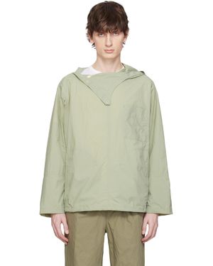 Document Khaki Nylon Hooded Shirting Jacket - Green