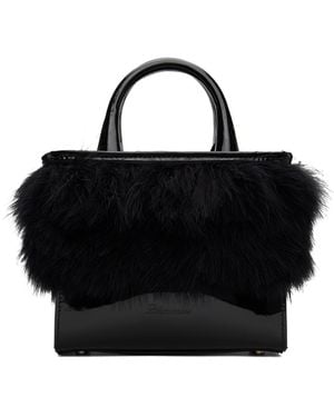 Blumarine Sac Noir À Garniture À Plumes De Dinde