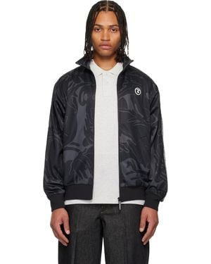 Aape By A Bathing Ape 'Aapenow' Moonface Camo Zip-Up Track Jacket - Black