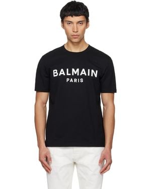 Balmain ブラック Paris' プリントTシャツ
