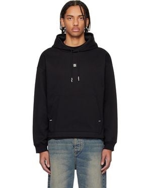 HUGO Relaxed Fit Stacked-Logo Hoodie - Black