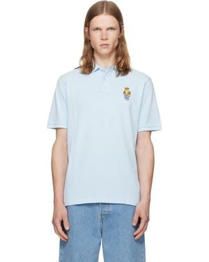 Polo Ralph Lauren Classic Fit Polo Bear Mesh Polo - Blue