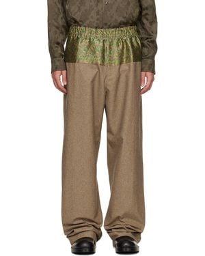 Dries Van Noten Contrast Waist Pants - Green