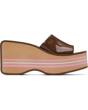 Chloé Swimming Cool Wedge Mule Sandals - Brown