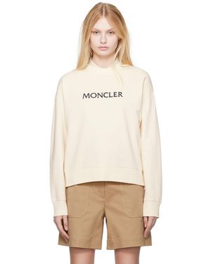 Moncler Off- Embroide Logo Sweatshirt - Natural